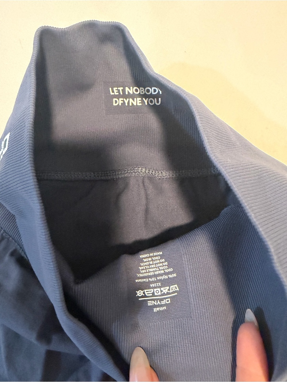 DFYNE Women’s Navy Leggings with Subtle Logo
